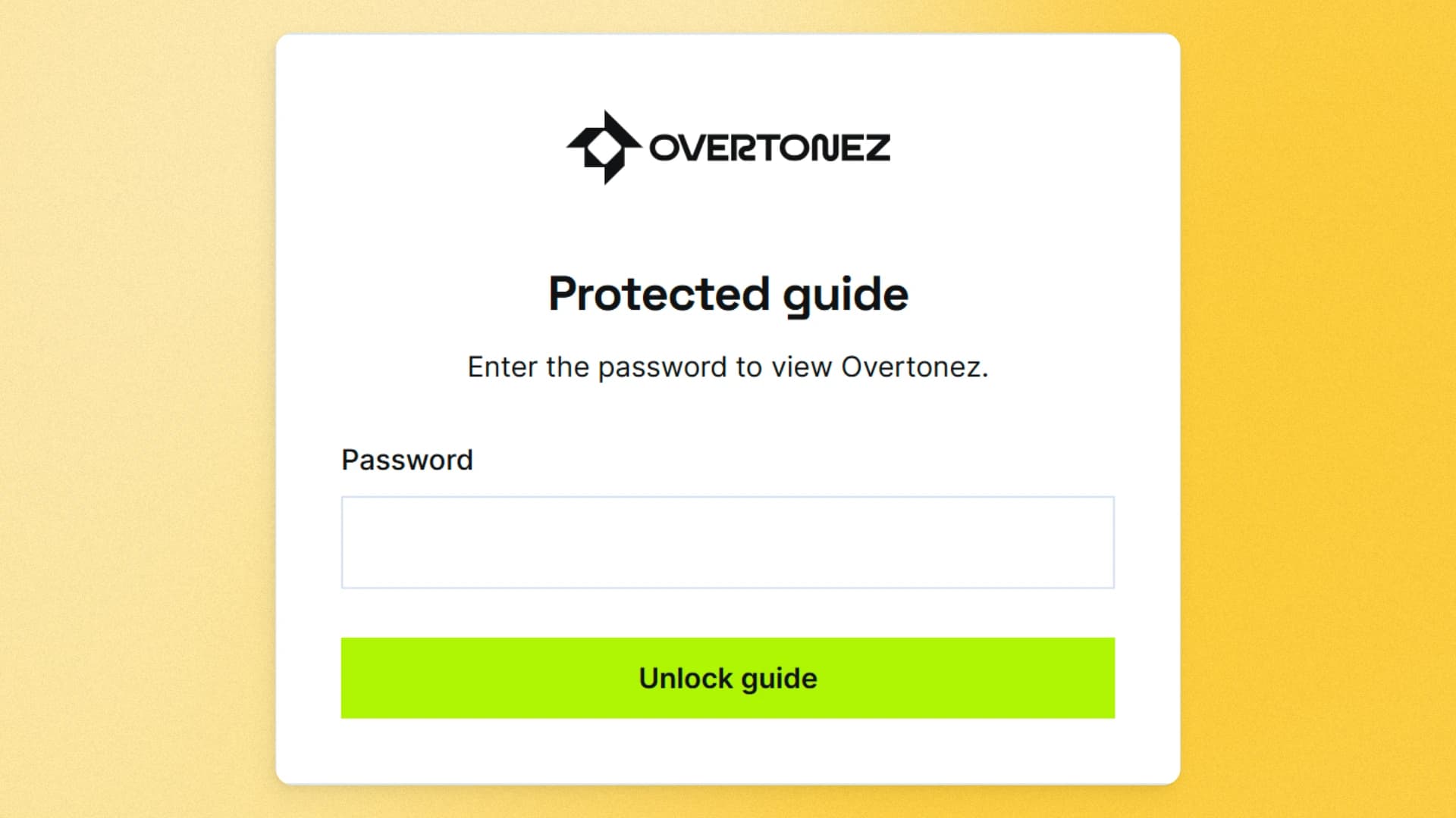 Password form protecting a published brand guide