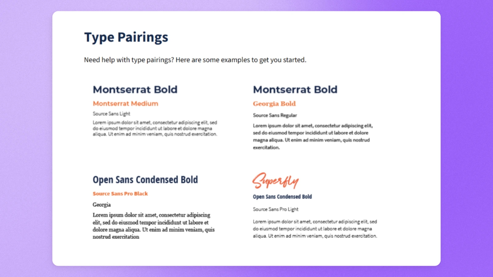 Illinois typography pairing guide showcasing how they pair their fonts