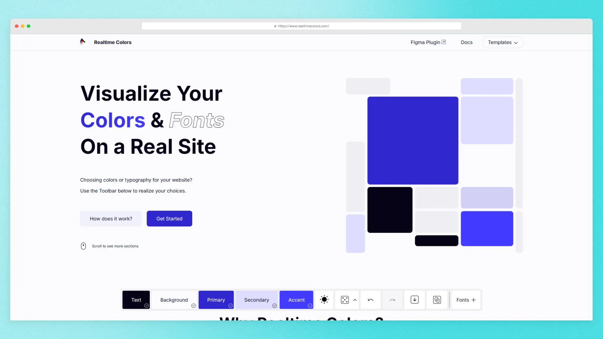 Realtime colors help you visualize your colors in action